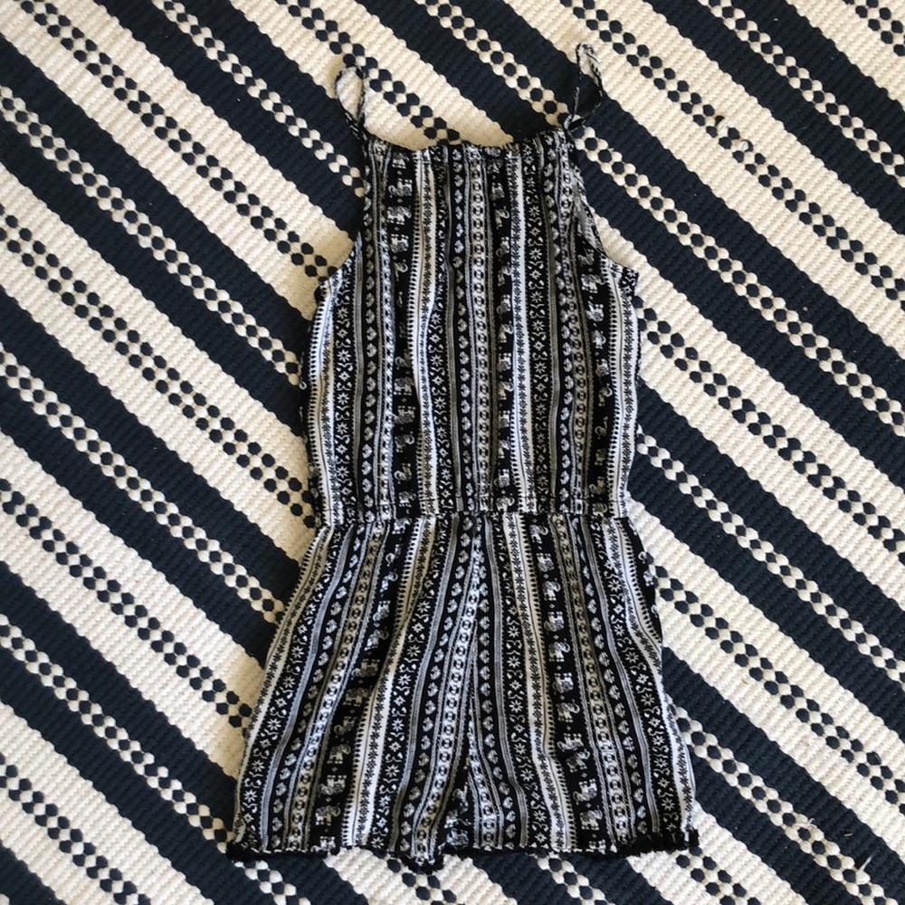 Girls black and white romper